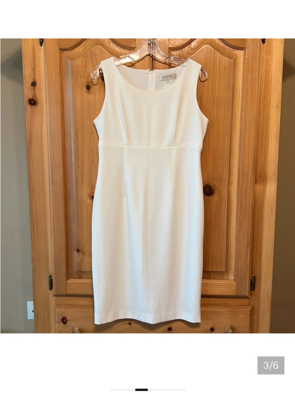 Kasper Cream Sleeveless Midi Sheath Dress